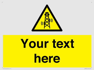 Custom warning RF radiation transmitter